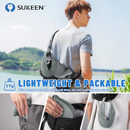 Sukeen Cooling Stretchy Sun Visor for Women Men UV Protection Cooling Hat - color: Dark Gray