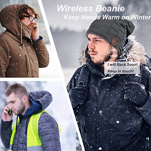 Wireless Music Hat Beanie for Men Women Headphones Wireless Earbuds Headset Music Audio Stereo Earphone Boys Girls Beanie hat Winter Cap Outdoor Sport Business Truck Driver Deep Grey - color: Deep Grey