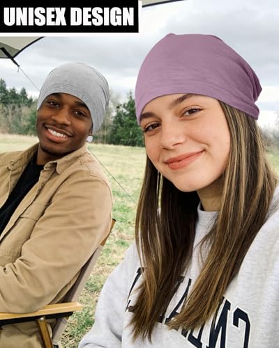 100% Cotton Summer Beanie for Men Women, Thin Soft Slouchy Beanies - color: 1pcs-purple, size: Medium