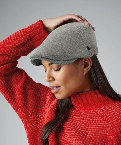 DIYDECAL Mens Flat Cap Newsboy Cap Adjustable Ivy Driving Scally Hat for Men Women - color: Dark Grey