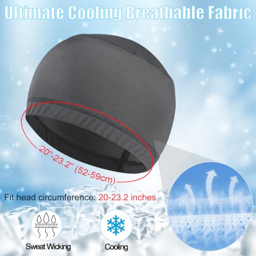 Cooling Skull Caps for Men Hard Hat Helmet Liner Cycling Cap Running Beanie - color: 2pcs Black+2pcs Grey