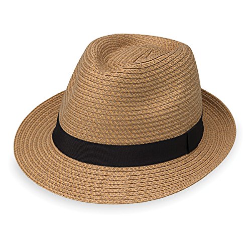 Wallaroo Hat Company – Men's Justin Trilby Fedora – Short Brim Sun Hat, Packable and Adjustable Sizing – Classic Sun Hat - size: Medium-Large