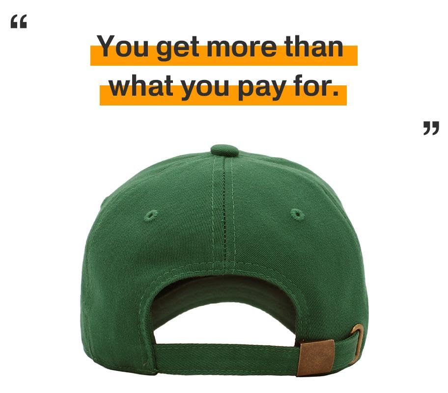 KBETHOS Classic Unisex Cotton Adjustable Low Crown Baseball Cap – Plain Dad Hat - color: Dark Forest Green