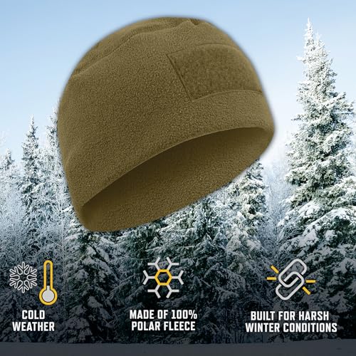 Rothco Tactical Watch Cap – Polar Fleece Beanie with Loop Field for Patches - color: Black