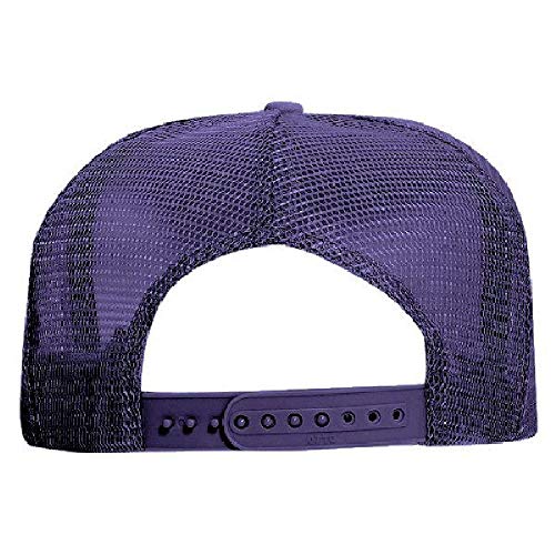 OTTO Polyester Foam Front 5 Panel High Crown Mesh Back Trucker Hat - color: Purple