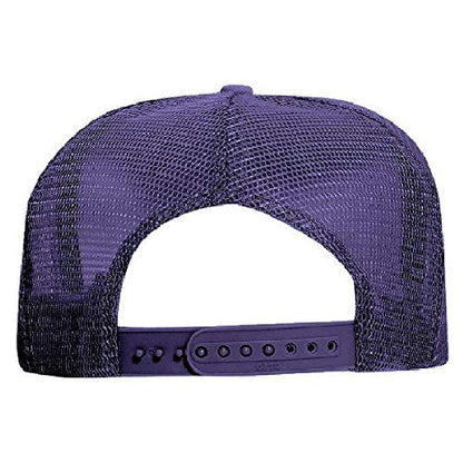 OTTO Polyester Foam Front 5 Panel High Crown Mesh Back Trucker Hat - color: Purple