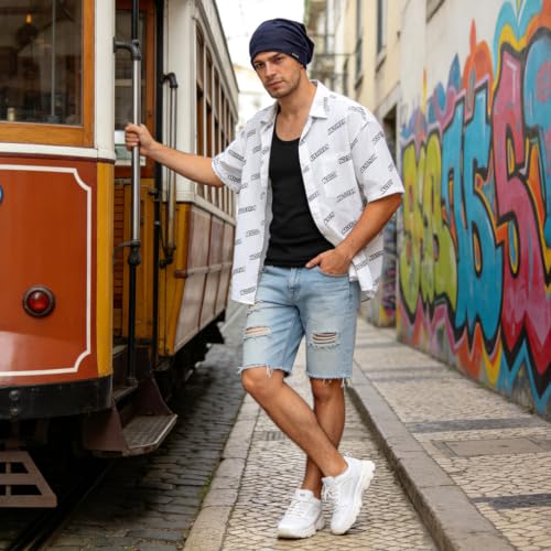 Ruphedy Men Slouchy Beanie Summer Long Oversize Thin Lightweight Skull Cap B011h - color: B402-navy, size: One Size
