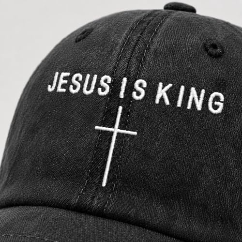 Man of God Husband Dad Embroidered Hat Camping Caps for Women - color: Jesus is King 2