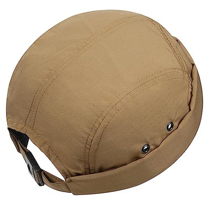 Clakllie Quick Dry Brimless Docker Cap for Men Summer Beanie Sailor Skullcap Lightweight Waterproof Adjustable No Brim Hat - color: S-dbh01-khaki