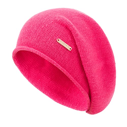 Knit Slouchy Beanie Hats for Women Cashmere Ski Cap Knitted Wool Soft Warm Winter Hat - color: A15-rose Red