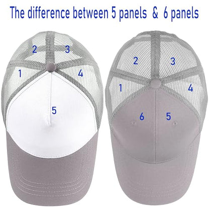 Falari 12 Pack Bulk Wholesale Mesh Trucker Hats 5 Panel and 6 Panel Baseball Caps for Men and Women - color: 6 Panel - Black