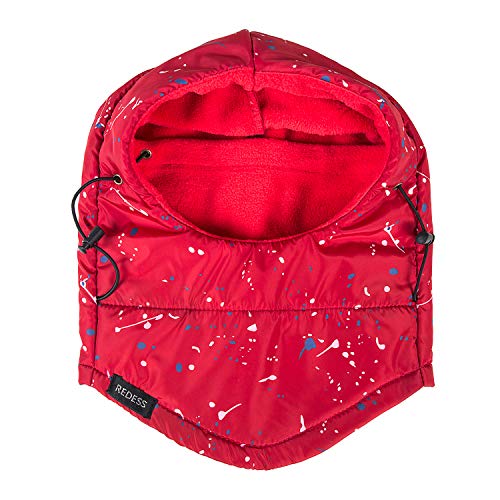 REDESS Winter Windproof Hat, Unisex Children Heavyweight Balaclava, Ski Mask with Thick Warm Fleece Face Cover - color: Point Red