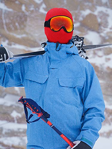 SATINIOR 1 Hole Ski Mask Winter Knitted Balaclava Warm Full Face Mask Windproof Head Cover for Men Women Sports Outdoor - color: Red, size: Medium