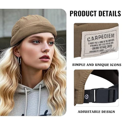 Croogo Hats for Men - Brimless Cap, Retro Strapback, Adjustable Landlord Skullcap - color: Gd43-beige