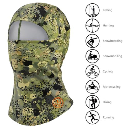 BASSDASH Winter Balaclava Fleece Ski Mask Ninja Hood Neck Warmer Fishing Hunting - color: Open Terrain Ⅱ