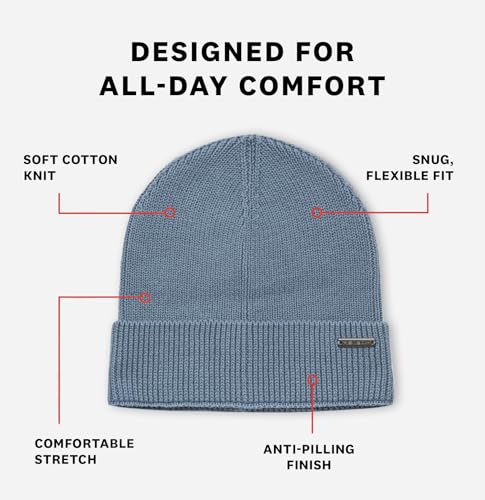 Revony 100% Cotton Men’s Skull Beanie – Soft, Structured, Everyday Comfort - color: Blue Denim