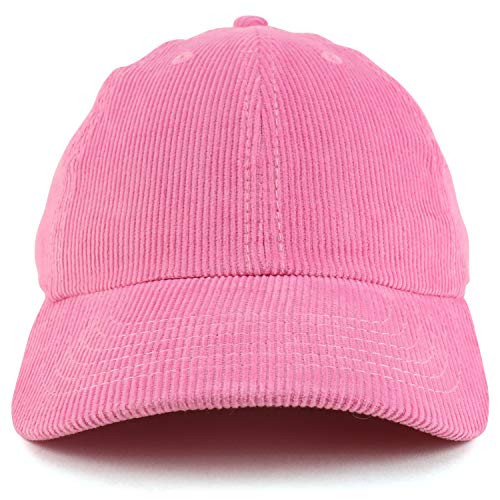 Trendy Apparel Shop Cotton Corduroy Unstructured Baseball Cap Dad Hat - color: Light Pink