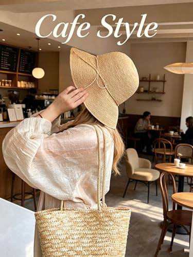 Women Straw Bucket Hat Natural Raffia Woven Sun Hat Foldable Wide Brim Summer Beach Travel Cap for Ladies - color: Brim 3.9"