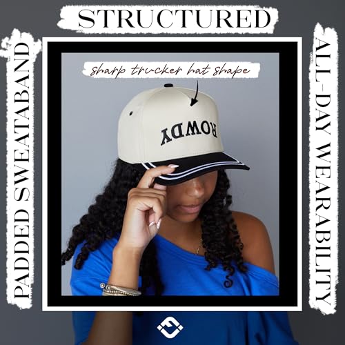 Funky Junque Women's 2 Tone Trucker Hats - color: Rowdy (Upside Down) - Black/Beige