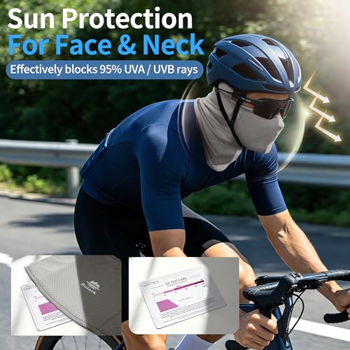 Balaclava Ski Mask, Sun Protection Breathable Face Cover Men Women - color: Dark Grey+grey
