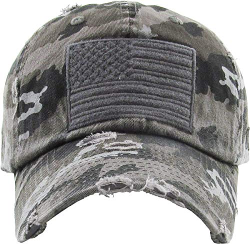 KBETHOS Flag USA America Military Thin Blue Line Thin Red Line Vintage Distressed Baseball Cap Dad Hat Unisex Adjustable… - color: Black Camouflage Tactical Operator Classic