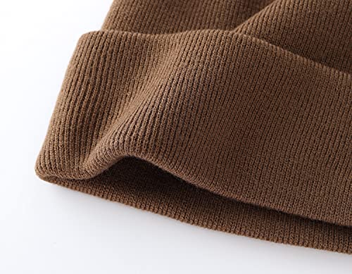 Home Prefer Mens Winter Hats Acrylic Knit Cuff Beanie Cap Warm Womens Beanie Hat - color: Coffee