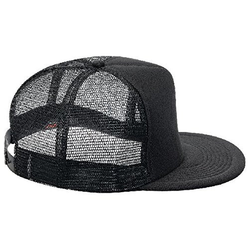 OTTO SNAP Round Flat Visor High Crown Mesh Back 5 Panel Trucker Snapback - color: Black