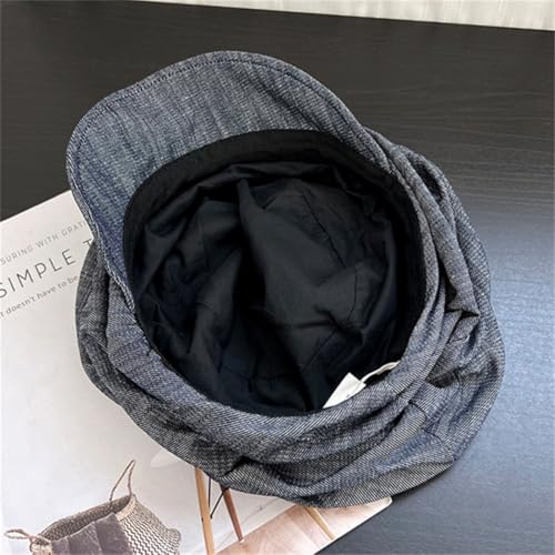 Pocadri Slouchy Pleated Newsboy Hats for Women Men Spring/Fall Retro Beret Hat Visor Lightweight Cabbie Cap - color: D-coffee