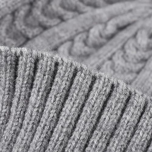 Winter Cable Knit Hat Elasticity Cuffed Thick Soft Beanie Skull Cap for Women Men - color: Wine Red
