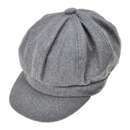 ZLYC Women Classic Newsboy Cap Visor 8 Panel Gatsby Cabbie Paperboy Hat - color: Gray