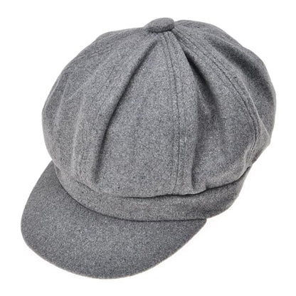 ZLYC Women Classic Newsboy Cap Visor 8 Panel Gatsby Cabbie Paperboy Hat - color: Gray