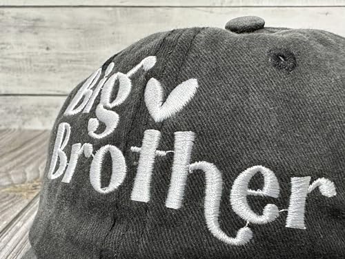 Embroidered Baseball Hats for Girls Boys - color: Big Brother (Washed Black)
