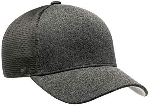 Flexfit Melange Unipanel Trucker Cap - color: Dark Grey, size: Small-Medium