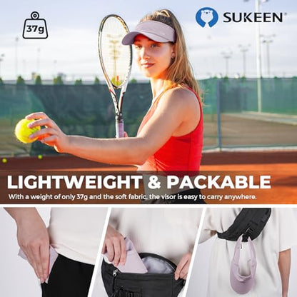 Sukeen Lightweight Sports Sun Visor Hat for Men Women - color: Light Purple