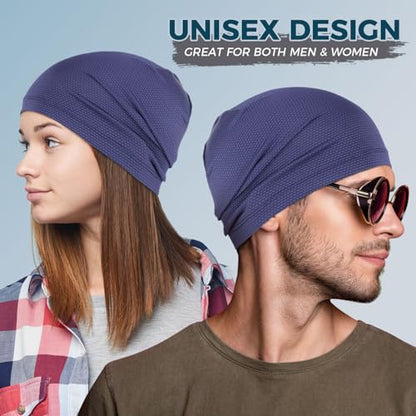 WTACTFUL Cooling Breathable Skull Cap Men Women, Sweat Wicking 1-2-4 Pack - color: 1 Piece - Blue
