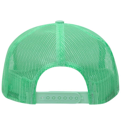 Otto Cap 5-Panel High Crown Mesh Back Trucker Hat - color: Seafoam Green
