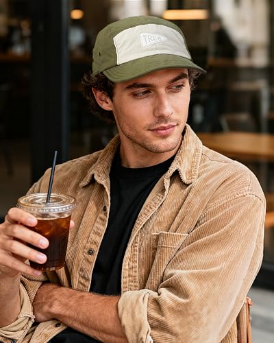 Clakllie Quick Dry Short Brim Hats for Men 5 Panel Running Hat Waterproof Baseball Cap Outdoor Hiking Hat Flat Bill Cadet Cap - color: Cdus-bssd2567-army Green