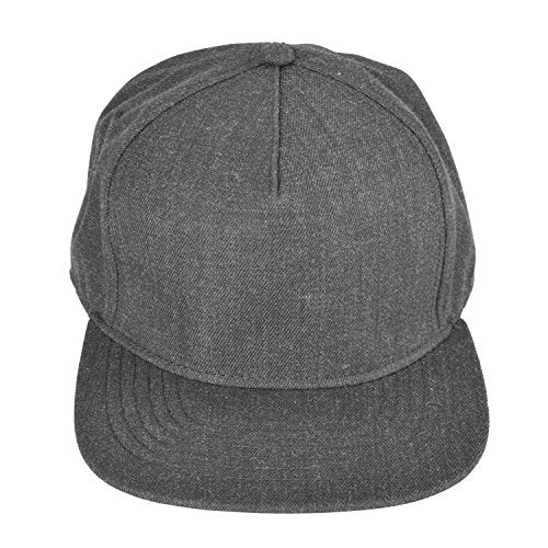 DALIX Premium Wool Blend Hat Flat Bill Cap Snapback Black Dark Gray Maroon Light - color: Dark Gray