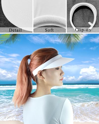 3 Pack Sports Sun Visor Hat Women Men Adjustable Clip On Visors Outdoor Golf Beach Cap - color: Black, White, Navy
