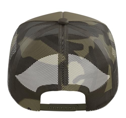 Really Like Bowler Hats Derby Bob Hat Trucker Hat with Adjustable Mesh Back - color: Camo Green