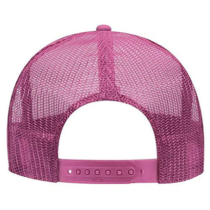 Ashen Fane Kids' Polyester Foam Front 5 Panel High Crown Mesh Back Trucker Hat - color: Hpk/Wht/Hpk