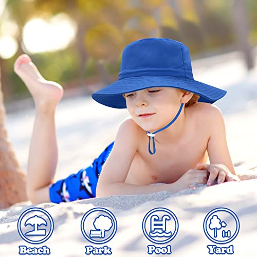 Sarfel Baby Sun Hat Summer Baby Boy Hats UPF 50+ Sun Protection Toddler Hat Bucket for Baby Girl Adjustable Kid Cap - color: Blue, size: 6-24 Months
