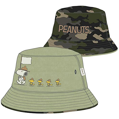 h3 Sportsgear Snoopy Reversible Peanuts Bucket Hat, Green, One Size