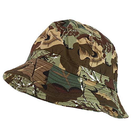 Armycrew Pigment Dyed Washed 100% Cotton Unisex Bucket Hat - color: Leaf Camo