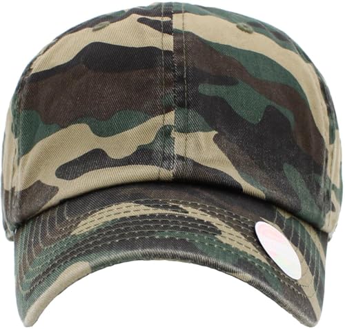 KBETHOS® Classic Washed Cotton Baseball Cap - color: Camo