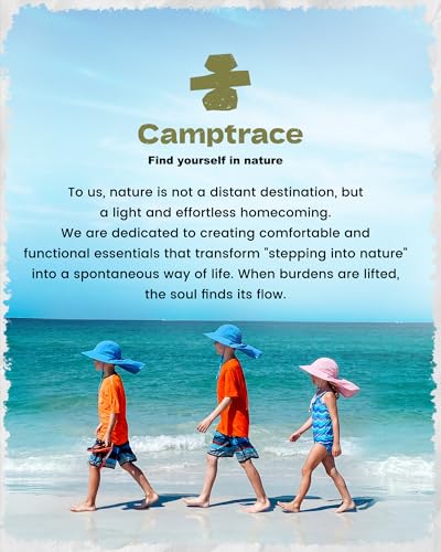 Camptrace Toddler Kids Sun Hat UPF 50+ with Neck Flap Ponytail Hole - color: 03-navy, size: 2-5T