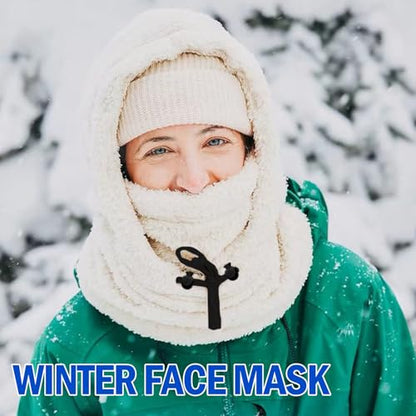 Ski Mask Balaclava Wind-Resistant Winter Face Mask for Women/Men Adjustable Warm Hood Cover Hat Cap Scarf - color: Leopard