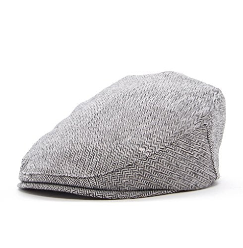 Born to Love Flat Scally Cap Boy's Tweed Page Boy Newsboy Baby Kids Driver Cap Hat - color: Grey and Black Logo, size: Small