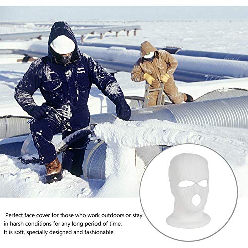 3-Hole Ski Face Mask Balaclava for Men and Women,Set of 2 - color: White
