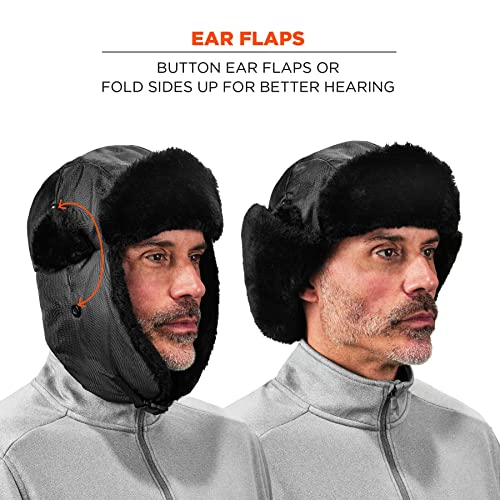 Ergodyne N-Ferno 6802 Thermal Winter Trapper Hat - color: Black, size: Small-Medium